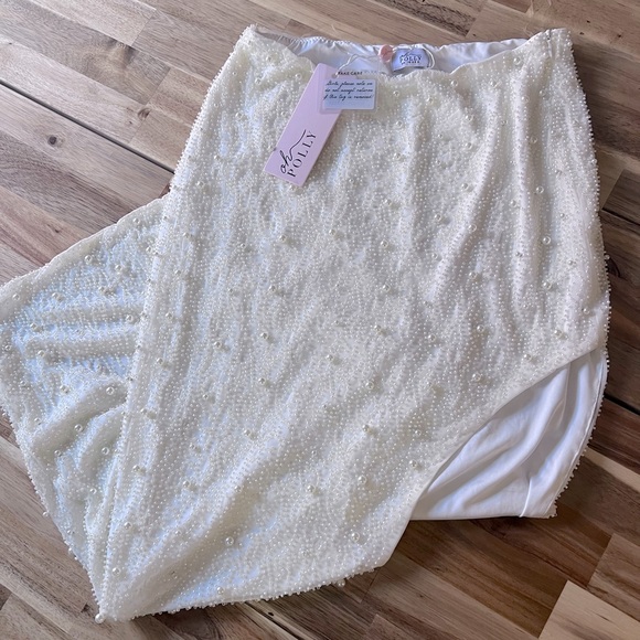 Oh Polly Dresses & Skirts - Embellished Maxi Skirt in Ivory